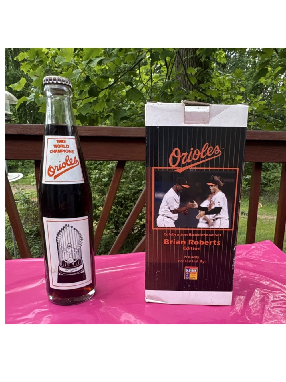 Baltimore Orioles Brian Roberts Bobblehead & Bottle Set - Black & Orange